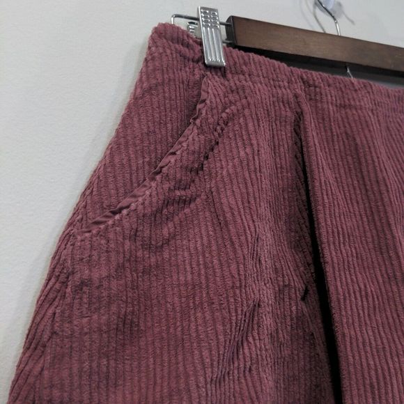 Free People Womens Kendall Corduroy Mini Skirt Size 2 Purple Raw Hem High Rise - Picture 2 of 10